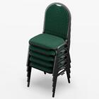 Kit 3 Cadeiras Hoteleiras Auditório Empilhável Linho M23 Verd