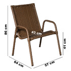 Kit 3 Cadeiras Ipanema Area Externa, Jardim Junco Bronze