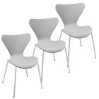 Kit 3 Cadeiras Jacobsen Polipropileno Sala Jantar Base Metal