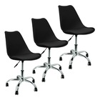Kit 3 Cadeiras Leda Office Luisa Saarinen Estofada Base Girat
