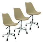 Kit 3 Cadeiras Leda Office Luisa Saarinen Estofada Base Girat