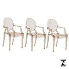 Kit 3 Cadeiras Louis Ghost Ambar