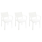 Kit 3 Cadeiras Macela Branco Empilhavel Para Cozinha Sala De