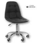 Kit 3 Cadeiras Office Eiffel Botonê Ajustável Base Giratória