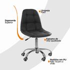 Kit 3 Cadeiras Office Eiffel Botonê Ajustável Base Giratória