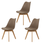 Kit 3 Cadeiras Para Jantar Cozinha Saarinen Leda Design Wood