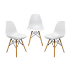 Kit 3 Cadeiras Para Sala De Jantar Charles Eames Eiffel Branca