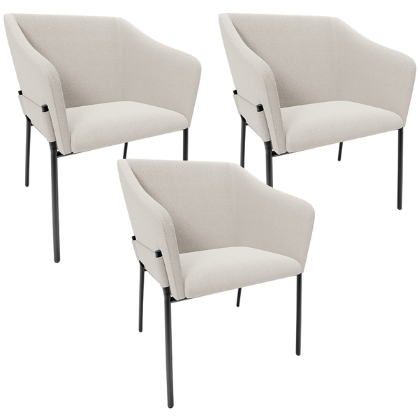 Kit 3 Cadeiras Para Sala De Jantar Estar Living Olívia L02 Bo
