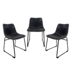 Kit 3 Cadeiras Para Sala De Jantar Munich Pretas