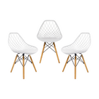 Kit 3 Cadeiras Para Sala Mesa Cozinha De Jantar Kaila Garden