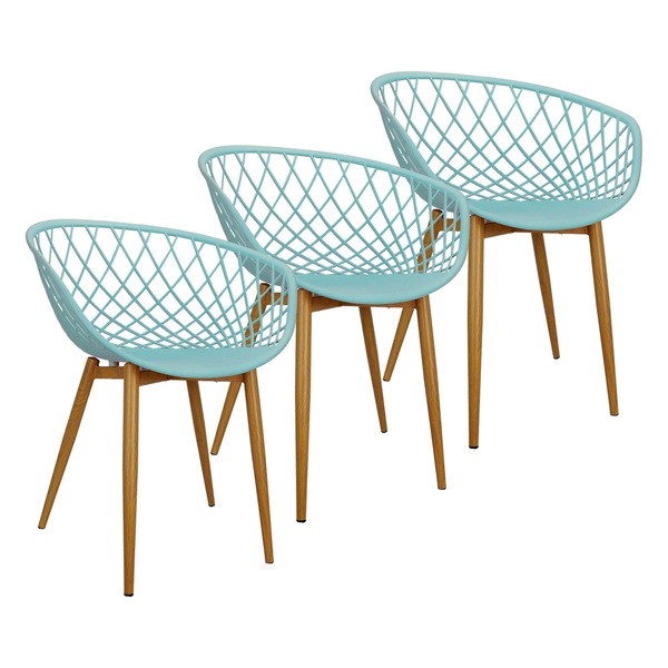 Kit 3 Cadeiras Poltrona Clarice Sidera Nest Web C/ Apoio De B