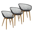 Kit 3 Cadeiras Poltrona Clarice Sidera Nest Web C/ Apoio De B