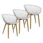 Kit 3 Cadeiras Poltrona Clarice Sidera Nest Web C/ Apoio De B