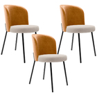 Kit 3 Cadeiras Sala De Jantar Estofada Gavi L02 Couríssimo Wh