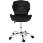 Kit 3 Cadeiras Slim Office Estofada Base Giratória Cromada -