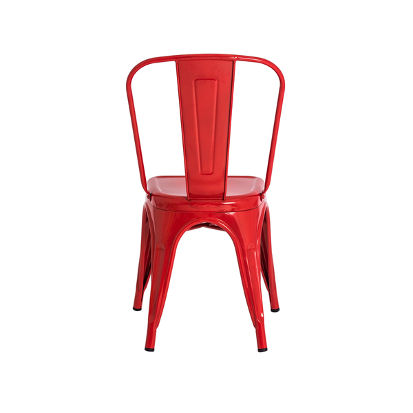 TOLIX A-CHAIR ③ Kit 3 Cadeiras Tolix Iron Design Vermelha | Leroy Merlin