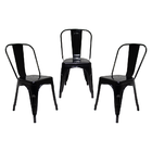 Kit 3 Cadeiras Tolix Iron Industrial Preta Para Cozinha