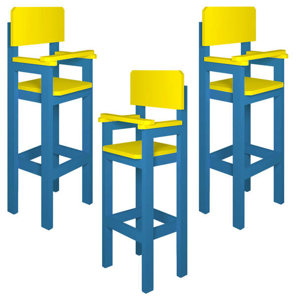 Kit 3 Cadeirass Alta Refeição Infantil Criança Restaurante La