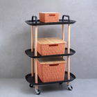 Kit 3 Caixa Organizadora Terracota E Carrinho Multiuso Oikos