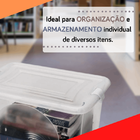 Kit 3 Caixas Organizadora Branco Transparente Plasvale 16 6 L