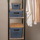 Kit 3 Caixas Organizadoras Com Tampa De Bambu Poá 3,5l, 10l E