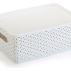 Kit 3 Caixas Organizadoras Com Tampa Média 4 5 Litros Rattan