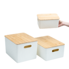 Kit 3 Caixas Organizadoras Multiuso Canelada Com Tampa De Bam