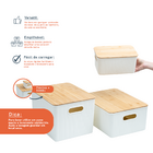 Kit 3 Caixas Organizadoras Multiuso Canelada Com Tampa De Bam