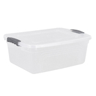 Kit 3 Caixas Organizadoras de Plástico Transparente 20L 18x47,9x33,6cm São Bernardo