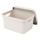 Kit 3 Caixas Organizadoras Plástico Bege 32L 24,5x36x46 32L Nordi OU