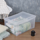 Kit 3 Caixas Organizadoras Plástico Transparente 65L 30,7x63,5x42,5 cm Radical Color Ordene