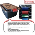 Kit 3 Caixas Plástica 34l Organizadora Preta Grande Tampa E T