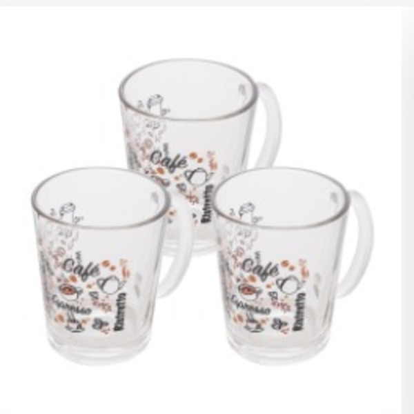 Kit 3 Canecas Copo Vidro Xícaras Café Cappuccino 45052 Lyor 2