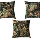 Kit 3 Capa De Almofada Belize Onça Impermeável 45cmx45cm