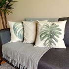 Kit 3 Capas De Almofada Com Folhagem Costela De Adão