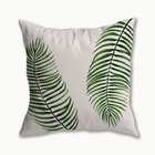 Kit 3 Capas De Almofada Folhas Lisa Verde