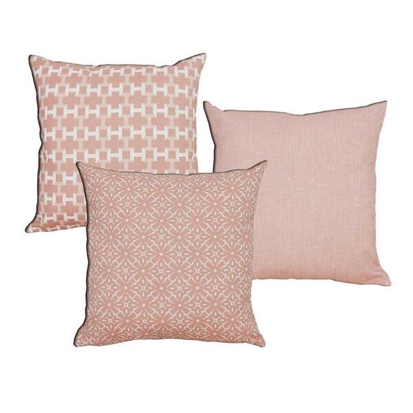 Kit 3 Capas De Almofada Moscou Em Tons De Rosa