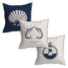 Kit 3 Capas De Almofada Nautica Peixe Farol