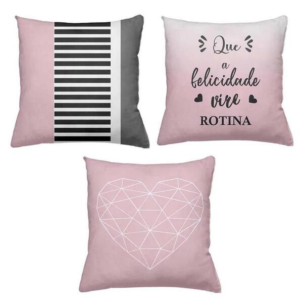 Kit 3 Capas De Almofadas Decorativas Personalizado 40x40cm Es