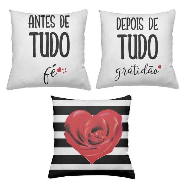 Kit 3 Capas De Almofadas Decorativas Personalizado 40x40cm Es