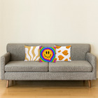 Kit 3 Capas De Almofadas Para Sofá 40x40 Amarela Smile Branco