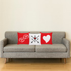 Kit 3 Capas De Almofadas Para Sofá 40x40 Amor Vermelha Branco