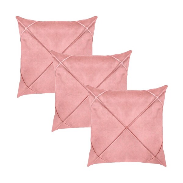 Kit 3 Capas Para Almofada Drapeada Em Veludo Quadrada 60x60 R