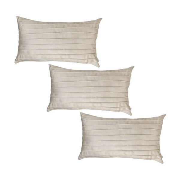 Kit 3 Capas Para Almofada Drapeada Line Em Veludo Retangular