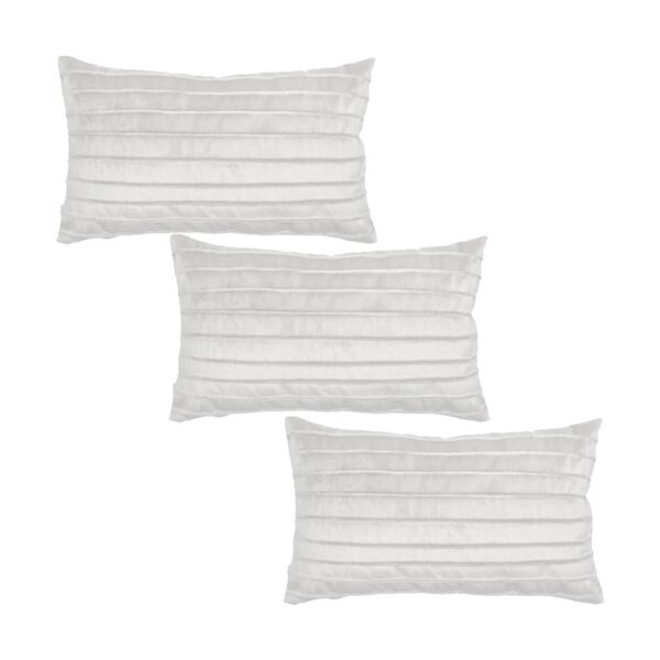 Kit 3 Capas Para Almofada Drapeada Line Em Veludo Retangular