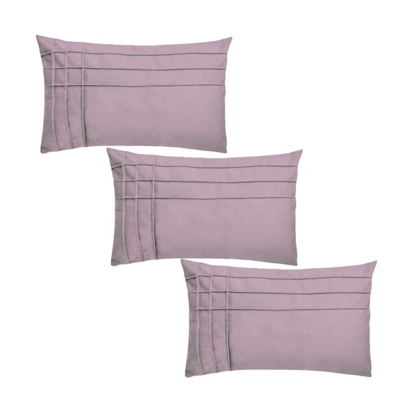 Kit 3 Capas Para Almofada Drapeada Line T Retangular Em Velud