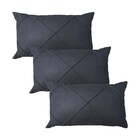 Kit 3 Capas Para Almofada Em Veludo Drapeada Retangular 60x40