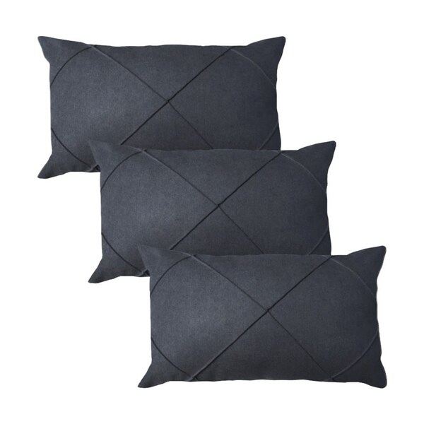 Kit 3 Capas Para Almofada Em Veludo Drapeada Retangular 60x40