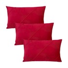 Kit 3 Capas Para Almofada Em Veludo Drapeada Retangular 60x40