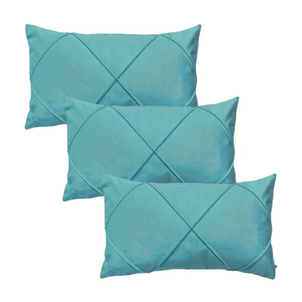 Kit 3 Capas Para Almofada Em Veludo Drapeada Retangular 60x40